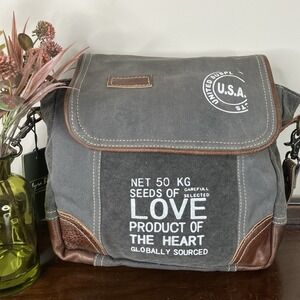 Myra Gray Shoulder Bag Purse "Seeds Of Love Product Of The Heart" New
